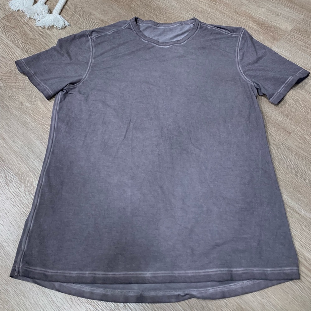EUC lululemon distressed gray tee